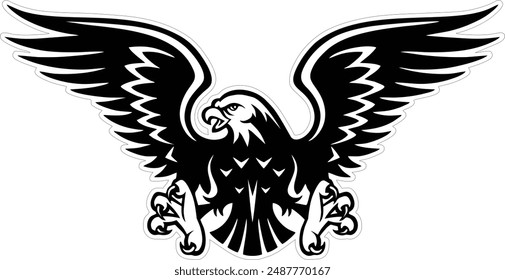 Black and White Eagle Vector illustration