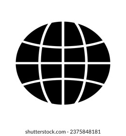black and white earth vector icon