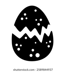 Black and white Easter egg clipart. Happy Easter clipart in cartoon flat style. Hand draw vector illustration
