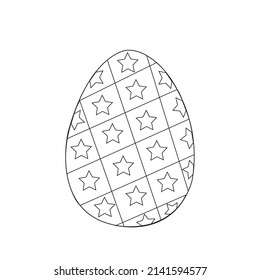 Black and White Easter Egg Coloring page coloring page for kids and adults . Easter Holiday vector Illustration. Eggs art designs.