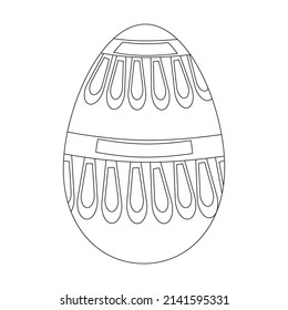 Black and White Easter Egg Coloring page coloring page for kids and adults . Easter Holiday vector Illustration. Eggs art designs.