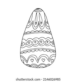 Página de coloreado de huevos de Pascua en blanco y negro. Imagen vectorial de vacaciones. Colores de libros para niños y adultos. Publicidad, banner, cabecera, línea de arte, antiestrés.