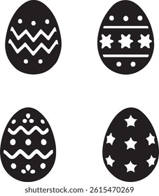 Black and white easter eggs collection.