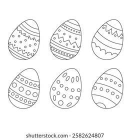 Black and white Easter eggs ioslated on white background.