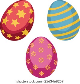 black and white Easter eggs vector art with different textures on a white background