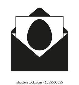 Black and white easter party invitation. Spring holiday letter. Christian holiday vector illustration for stamp, label, certificate, brochure, gift card, poster, coupon or banner decoration