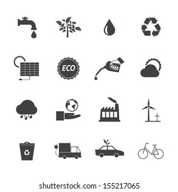 Black and White Eco icons set 2