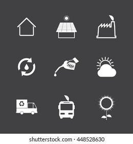 Black and White Eco icons set