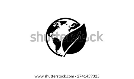 Black and white eco symbol logo