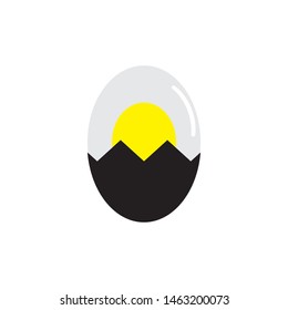 black and white egg icon logo design