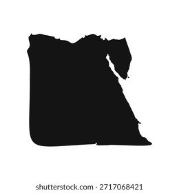 Mapa sencillo de Egipto en blanco y negro