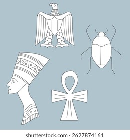 Black and White Egyptian Clipart Set of Ancient Egypt