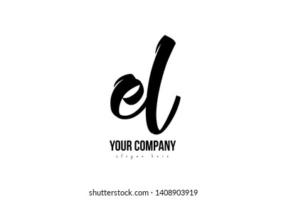 black and white el e l alphabet letter combination suitable as a logo icon design for a company or business