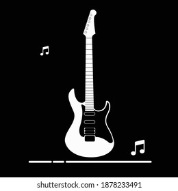 Elektrische Gitarre-Vektorgrafik in Schwarz-Weiß