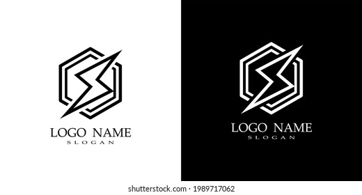 vector de logotipo eléctrico en blanco y negro