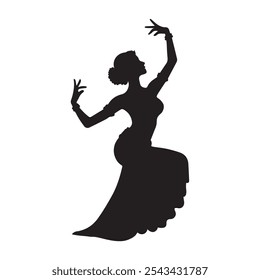 Black and White Elegant Classical Dance Silhouette