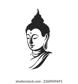 Black and white elegant logo with the image of Buddha.