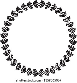Black and white elegant round frame