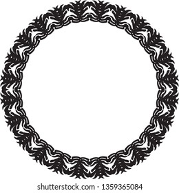 Black and white elegant round frame