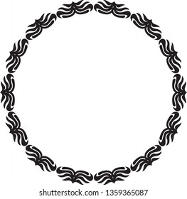 Black and white elegant round frame
