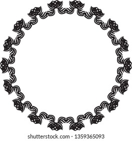 Black and white elegant round frame