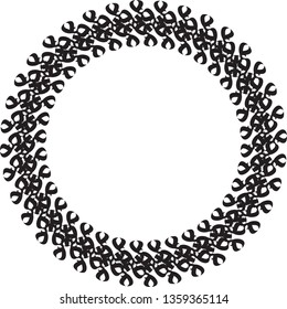 Black and white elegant round frame