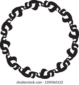 Black and white elegant round frame