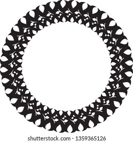 Black and white elegant round frame