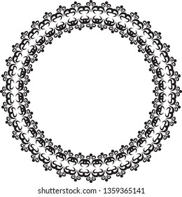 Black and white elegant round frame