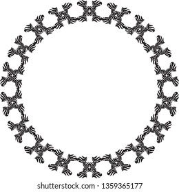 Black and white elegant round frame