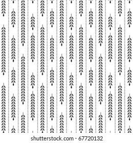 A black and white elegant vector pattern with creeper graphic. A repetitive pattern with nature elements.