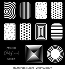 Black and white elements for abstract design