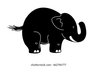 black and white elephant