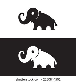 Black and white elephant logo design . icon logo