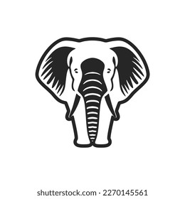 Black and white elephant logo that exudes elegance, perfect for your brand.