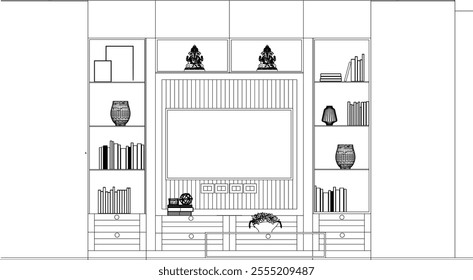 Black and white elevation living room design