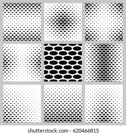 Black and white ellipse pattern background design set