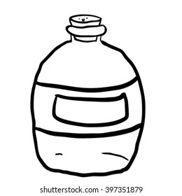 black and white empty bottle cartoon