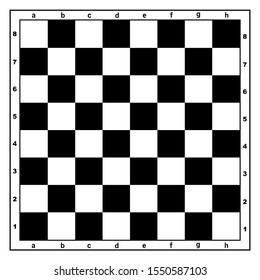 Black And White Empty Chessboard, Chess Board Game Vector Isolated