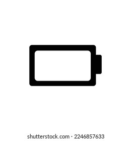 Black and White Empty Mobile Battery Illustration