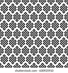 black and white endless knot seamless pattern. vector illustration - eps 8