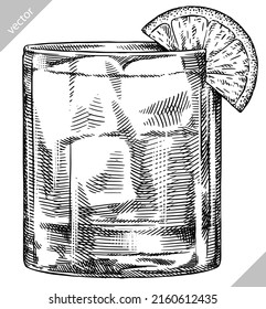 black and white engrave isolated drink vector illustration