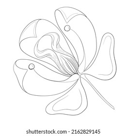 Schwarz-Weiß-Gravur-Tintenkunst. Einzige Blumengrafik auf weißem Hintergrund.