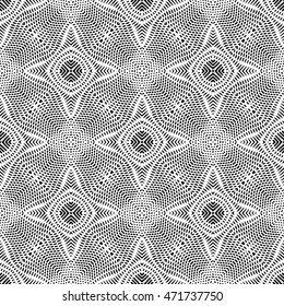 Black and white engraving seamless pattern, vector texture for registration of securities, certificate, or diploma.