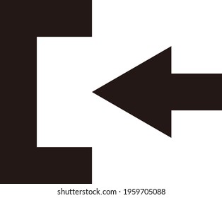 black white Entrance icon vector eps illustration