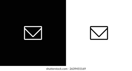 Black and White Envelop Icon