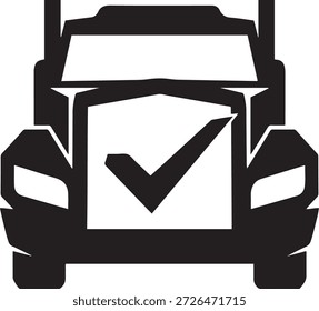 Black and white envelope with checkmark inside square frame