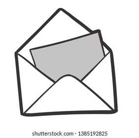 Black and white envelope email symbol vector icon