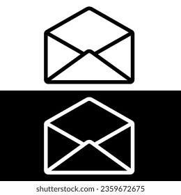 black and white envelope icon