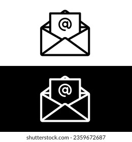 black and white envelope icon